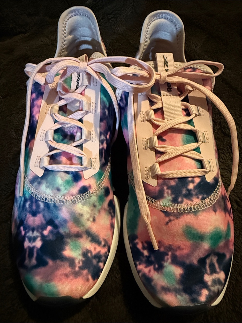 Reebok Tie-Dye Athletic Sneakers with Pastel Accents